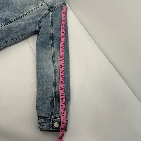 Rolla’s Sherpa Jean Jacket Women’s Size S Blue Denim Faux Fur Distressed - Picture 10 of 15